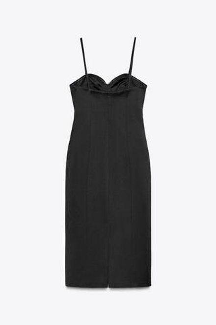 ZARA АТЛАСНОЕ ПЛАТЬЕ-ТРАНСФОРМЕР ZW COLLECTION, ЧЕРНЫЙ