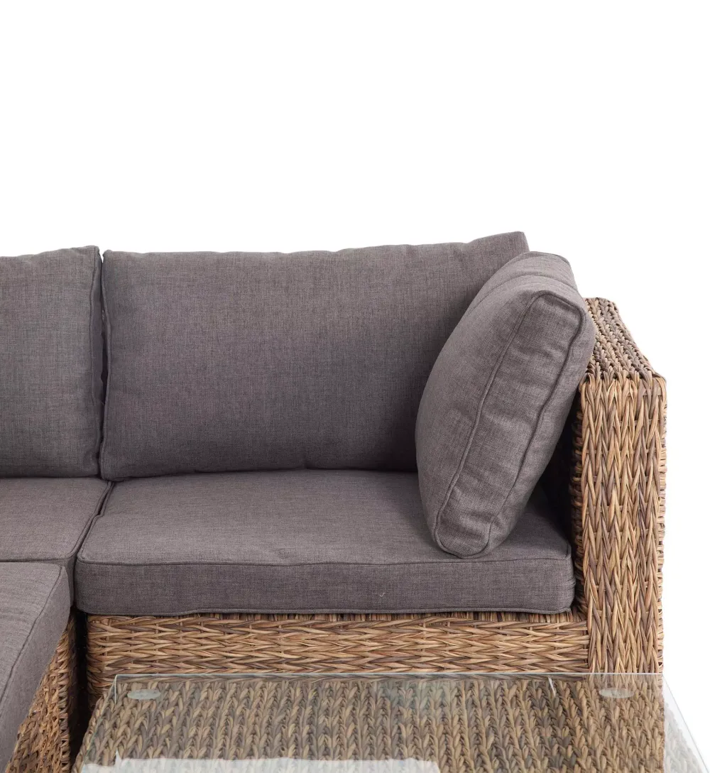 "Лунго" трансформирующаяся лаунж-зона из искусственного ротанга (гиацинт), цвет соломенный