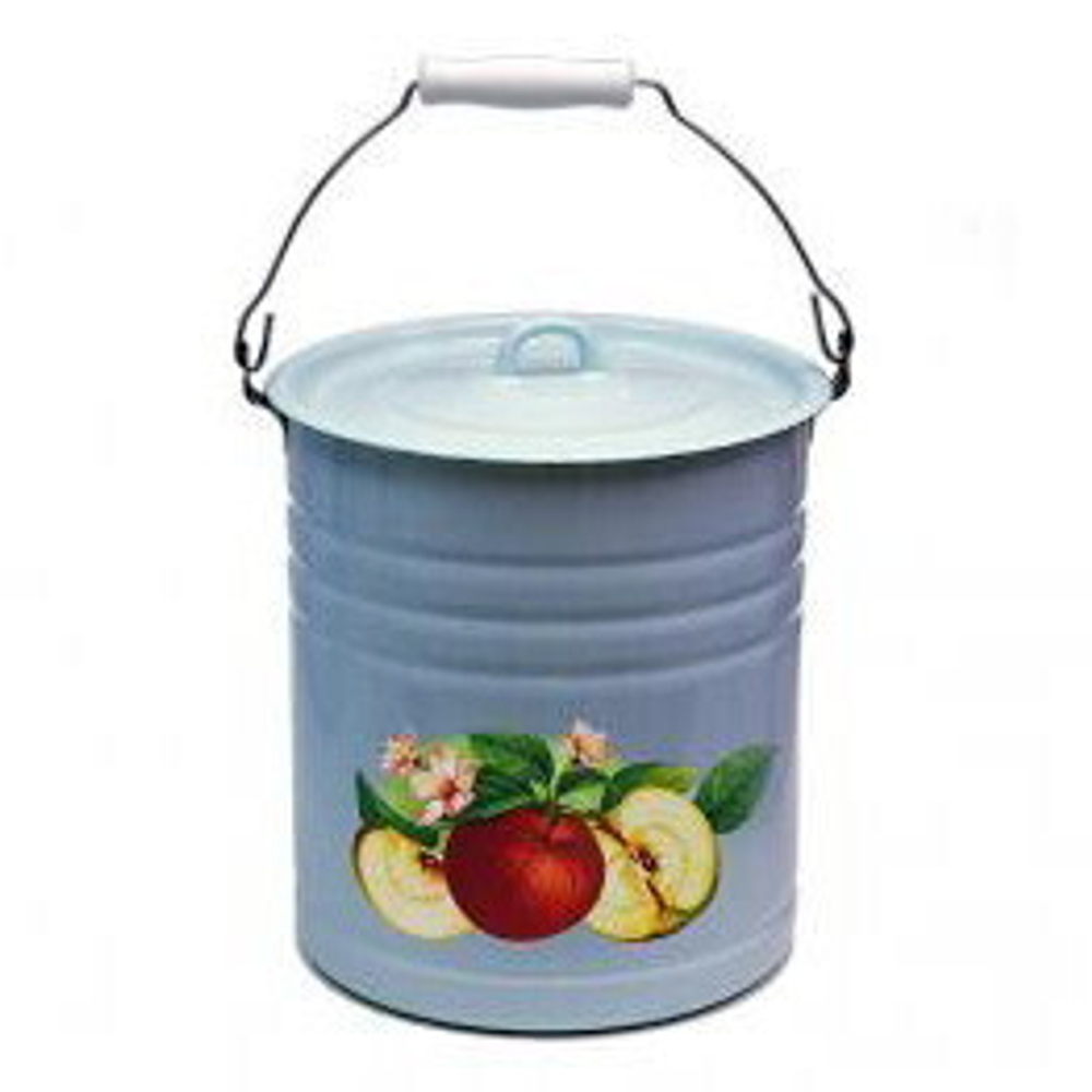 Ведро эмалированное 12л с рисунком, с крышкой 20-1224/4