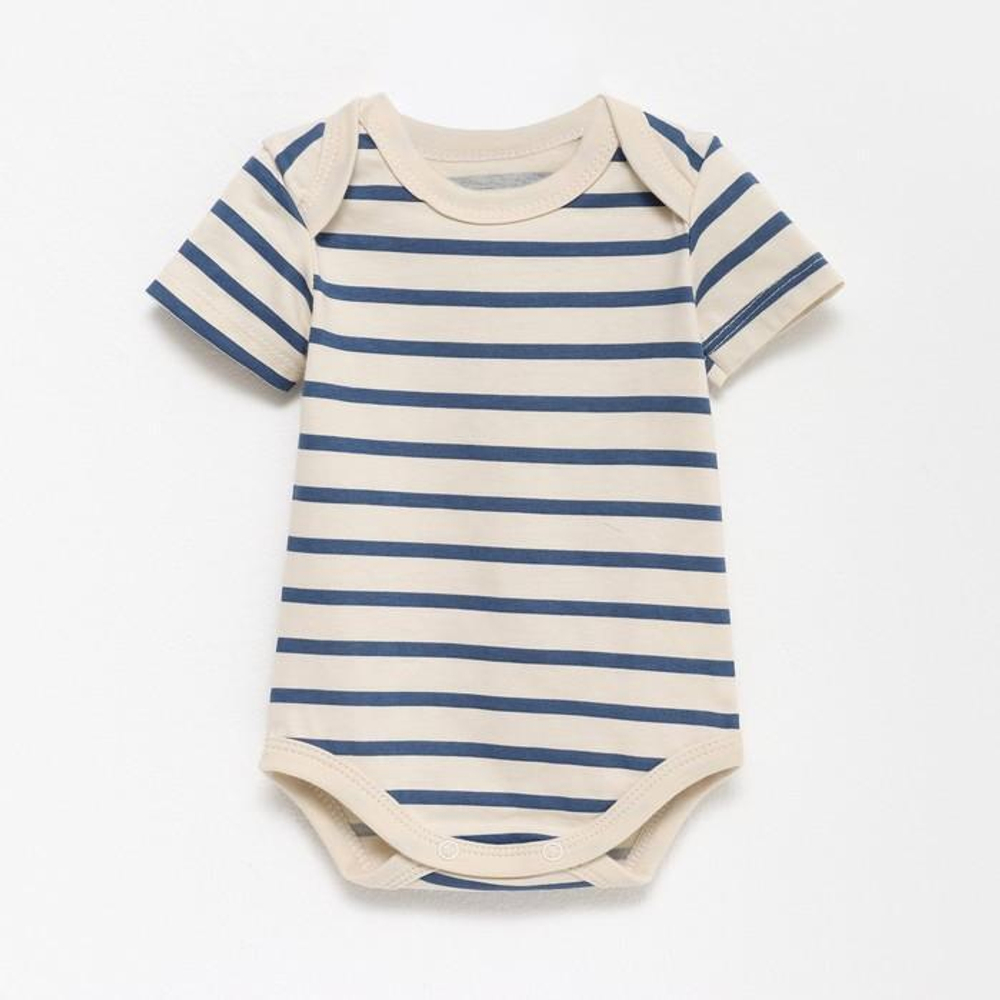 Боди "Basic line" в полоску, р.80-86 см, бежевый 9538977 (Крошка Я)