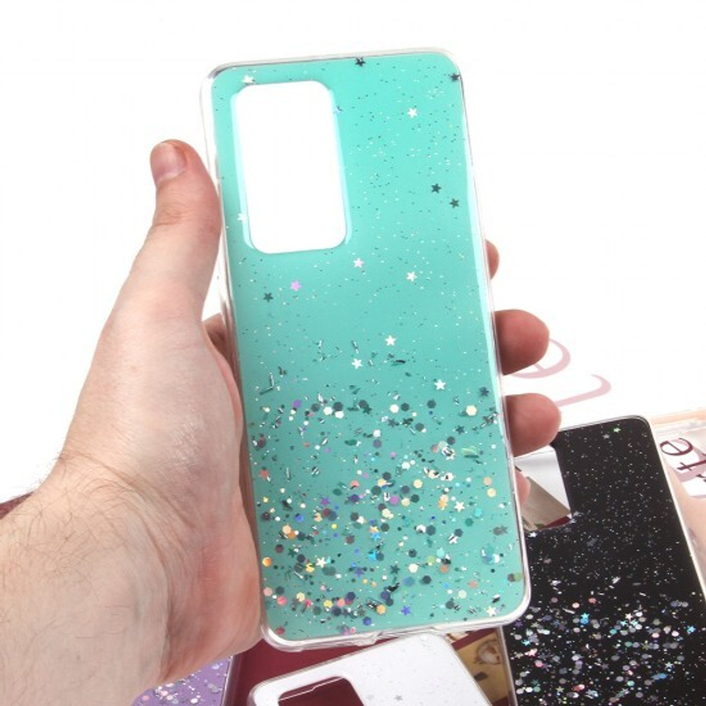 Чехол ТПУ с блестками для Huawei P40 Pro, 011057 Черный