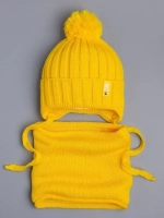 Шапка осенняя вязаная и снуд для детей