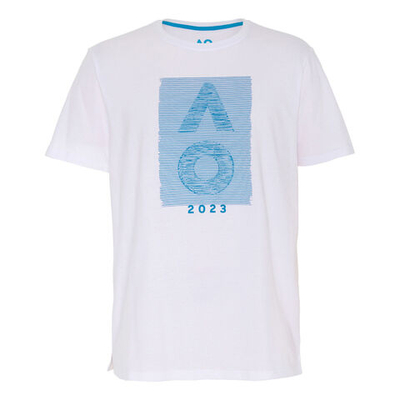 Мужское теннисное поло Australian Open AO Dated Mosaic T-Shirt Men - White, Blue