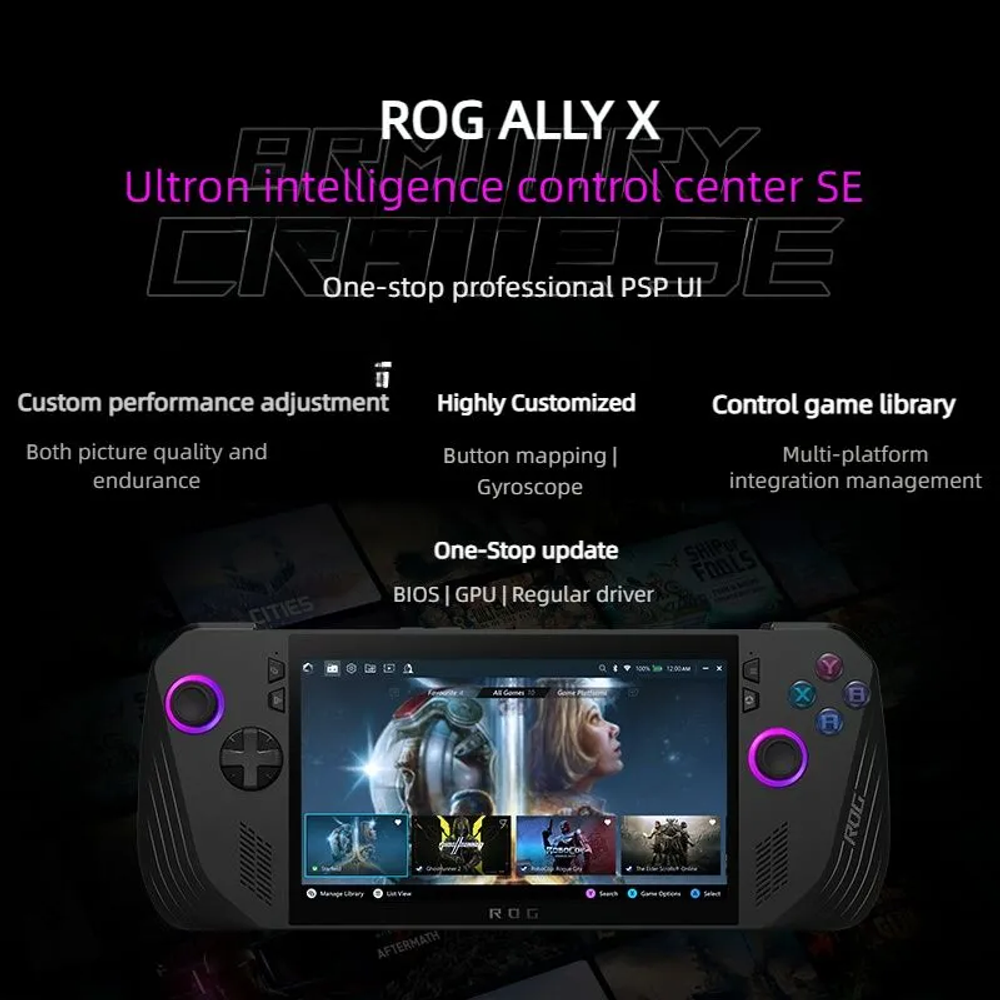 Портативная игровая консоль Asus ROG Ally X 24/2Tb, чёрный