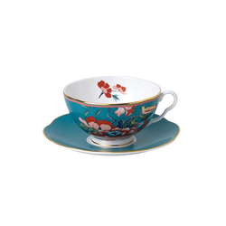 Чайная пара 320мл Wedgwood Paeonia сине-красная