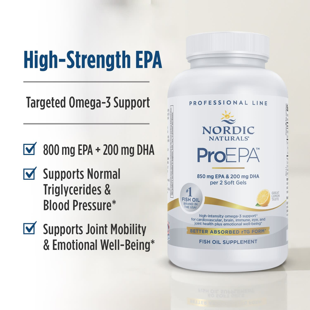 Nordic Naturals, ProEPA™, со вкусом лимона, 180 капсул