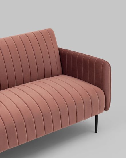 Диван прямой Дрезден велюр пыльно-розовый