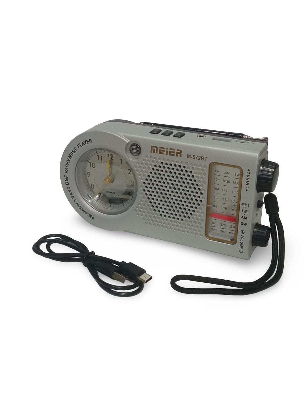 Радиоприемник с MP3 плеером, Bluetooth + Часы M-572BT