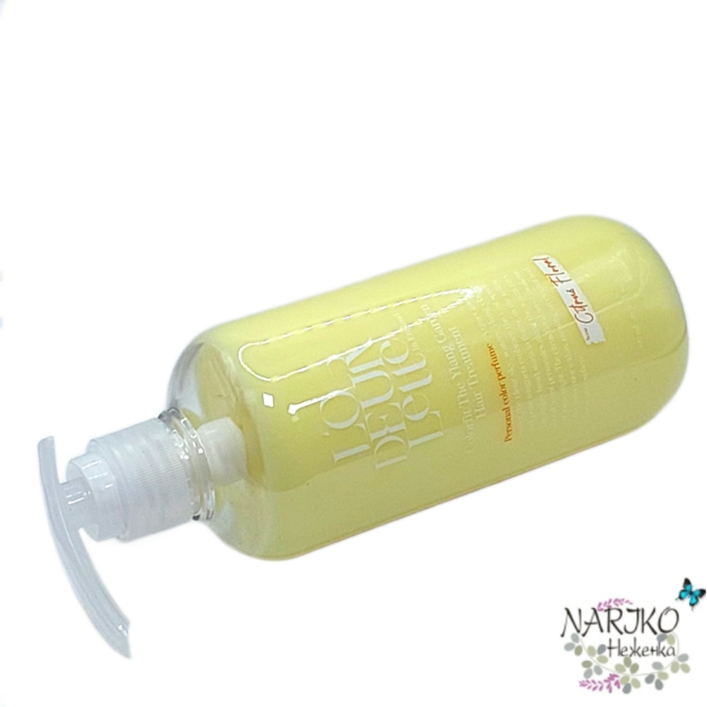 Парфюмированная маска для волос c ароматом иланг-иланг и мандарина L'ODEURLETTE In England Colorfit The Ylang Garden Hair Treatment, 500 мл.