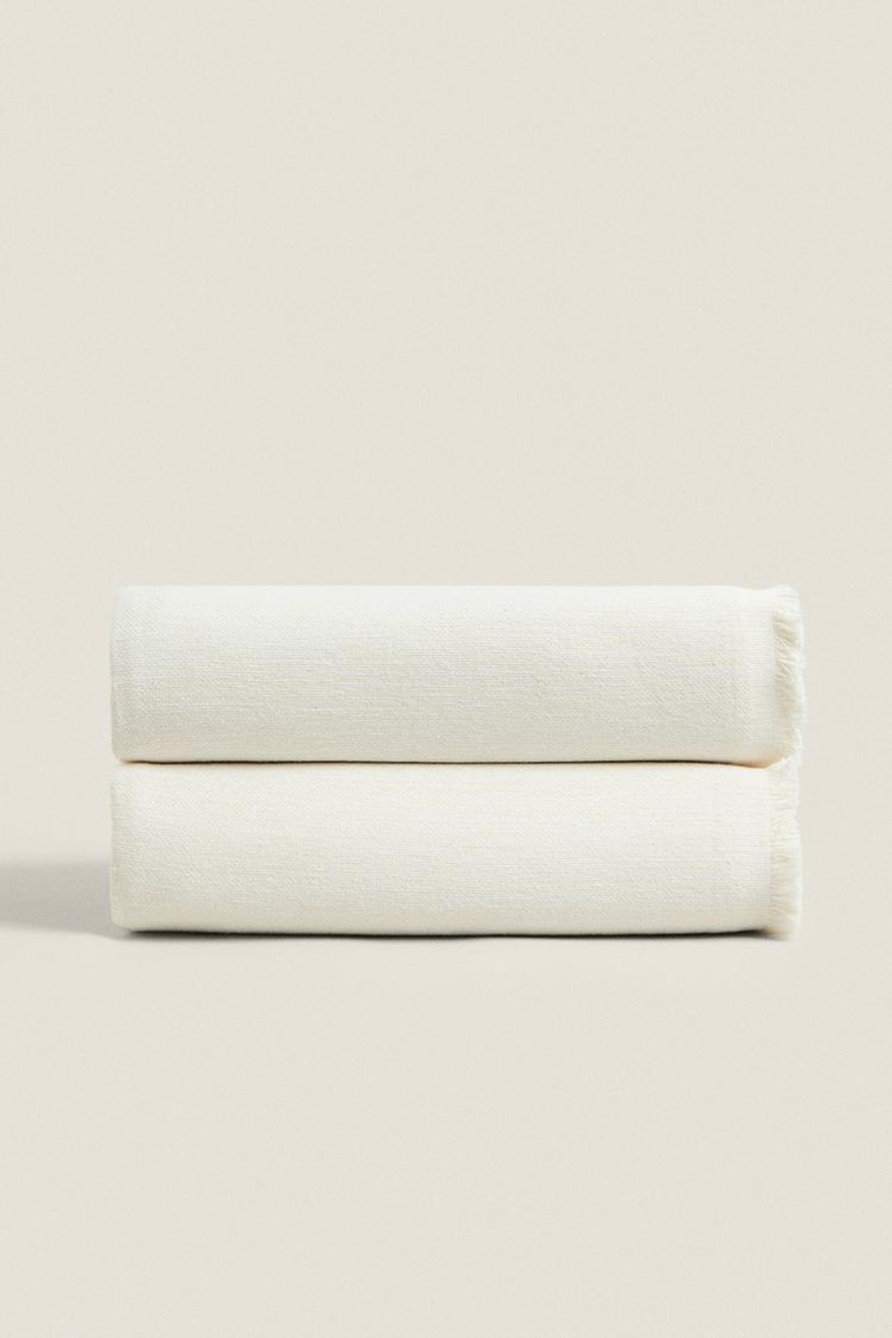 ZARA HOME ОДНОТОННЫЙ ПЛЕД, ЭКРЮ