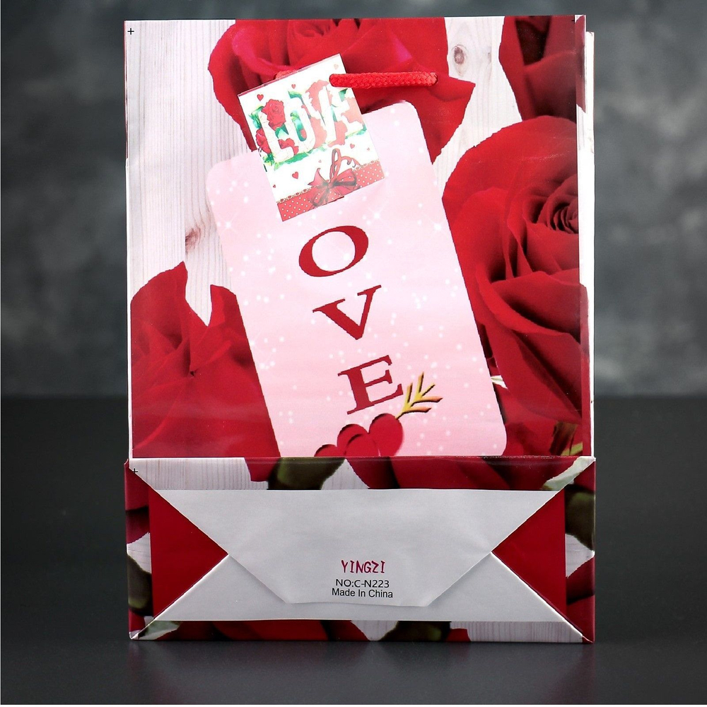 Подарочный пакет Любовь - 23 х 18 см. (Цвет: разноцветный)