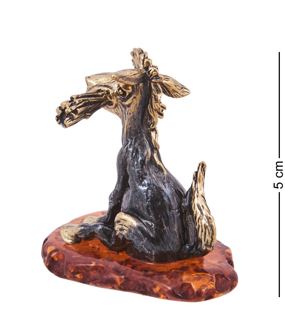 Народные промыслы AM-4161 Фигурка «Лошадь Ланч» (латунь, янтарь)