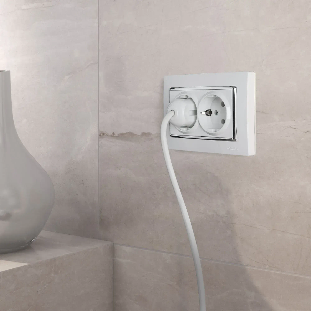 Рамка для двойной розетки Snabb (белый/хром) W0081901