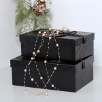 Бусы на ёлку 2м «Роса» d-7,5мм, Розовое золото