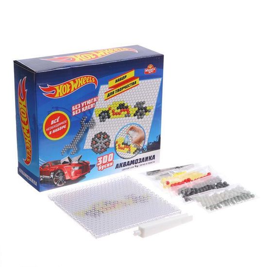 Набор д/детского тв-ва ХОТ ВИЛС аквамозаика 300 бусин МУЛЬТИ АРТ