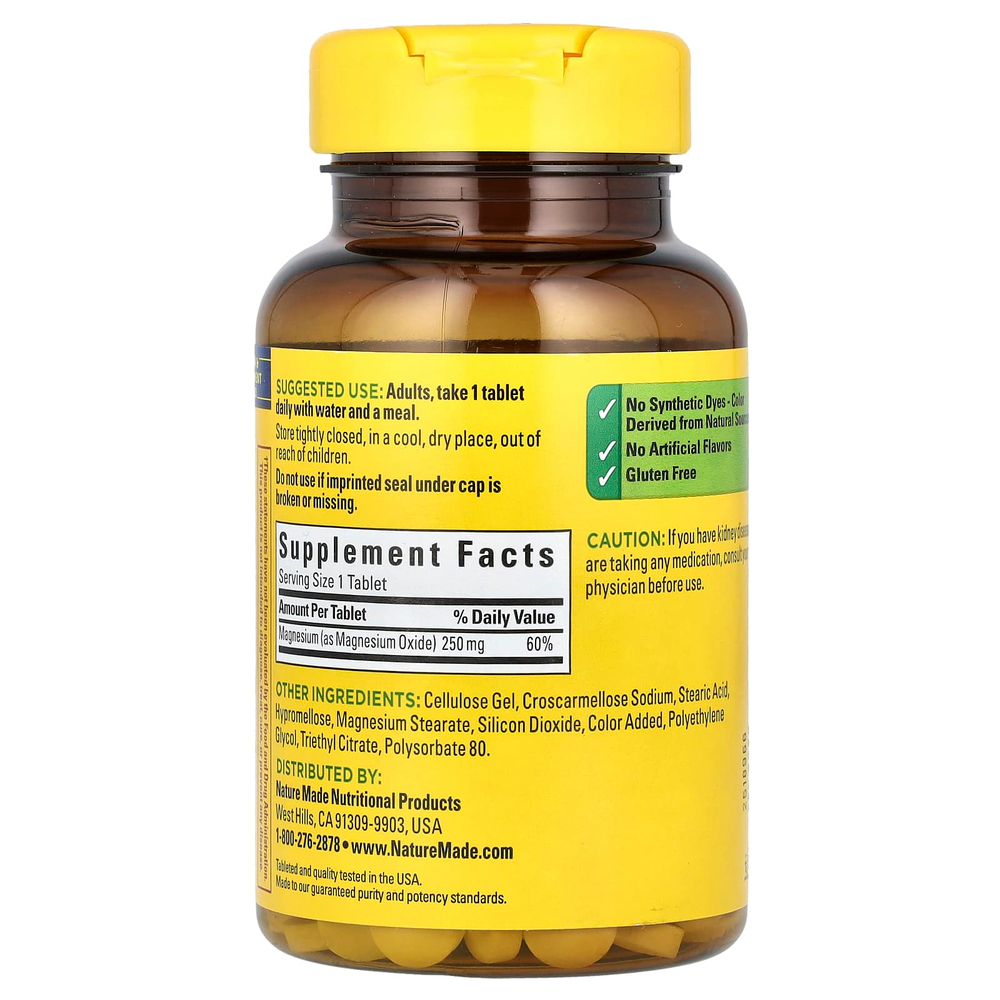 Nature Made, Магний, 250 мг, 200 таблеток