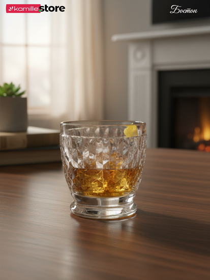 Набор стаканов 6 шт. 300 мл. из хрустального стекла с алмазной огранкой