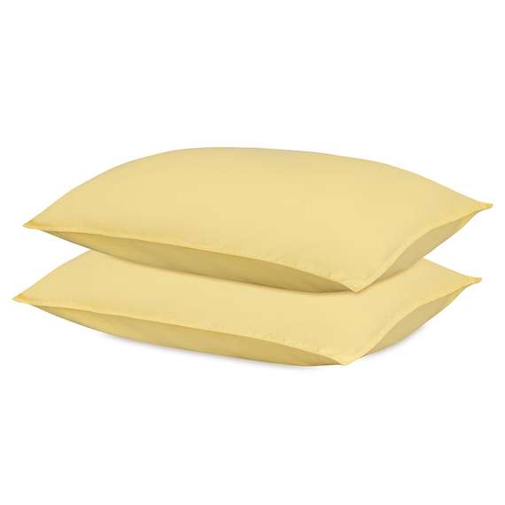 Комплект постельного белья из стираного перкаля светло-желтого цвета из коллекции essential, 150х200 см