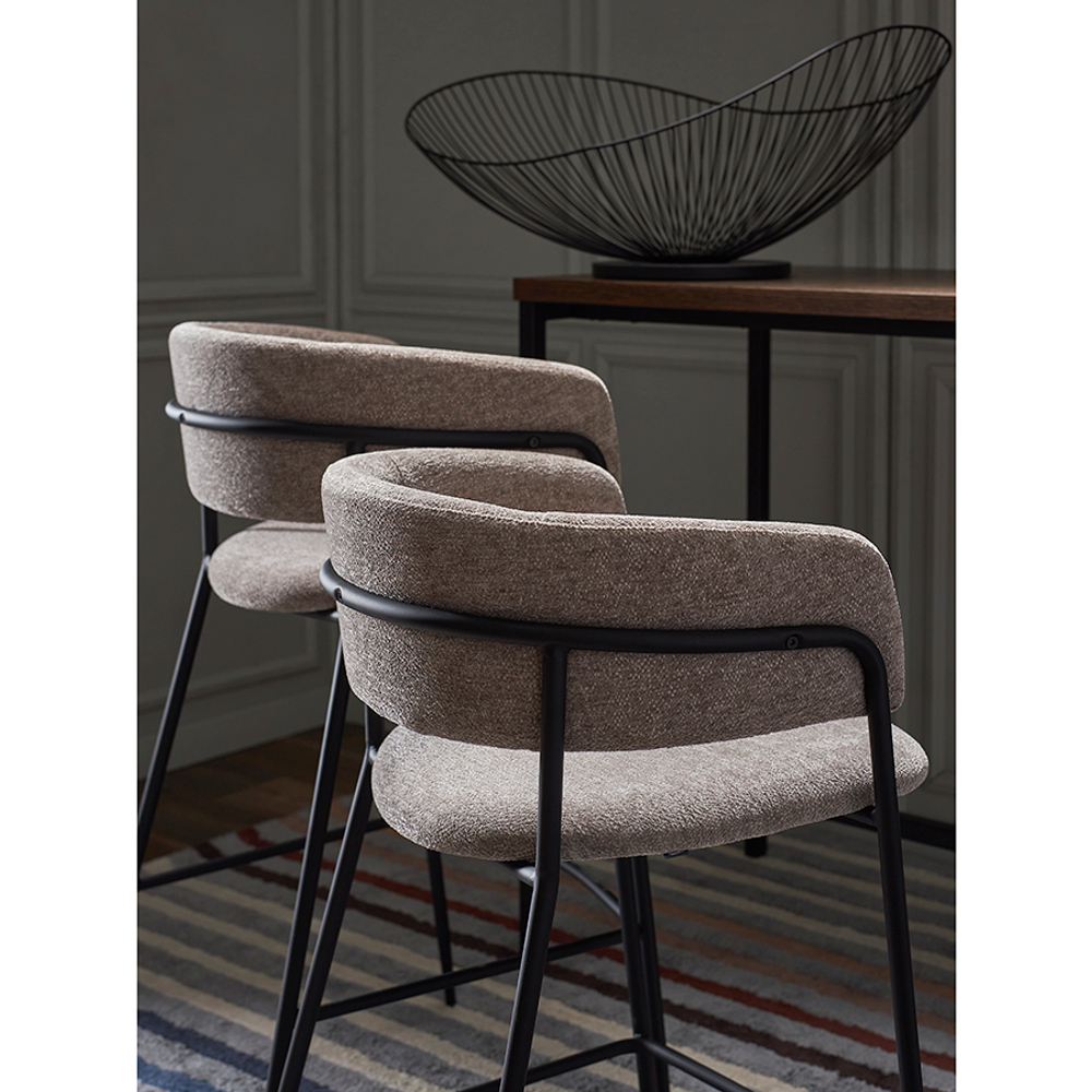 Стул полубарный Bergenson Bjorn Helning, мягкий шенилл, капучино