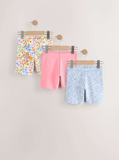 Шорты-велосипедки для девочки Next AH9-739, 3 шт., Розовый, Голубой