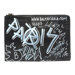Balenciaga Leather Clutch Women"s Black