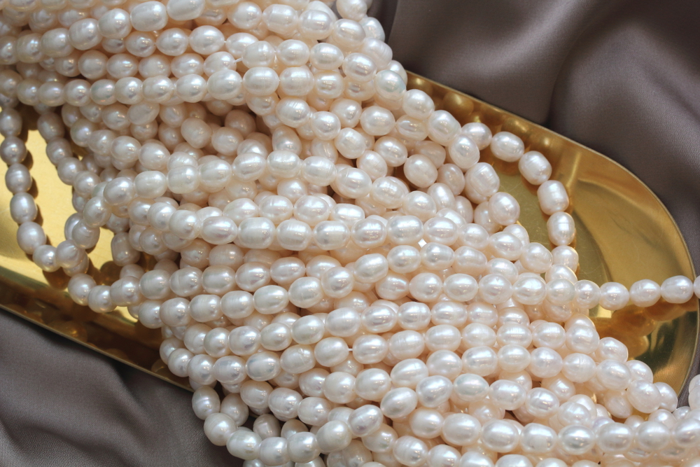 Жемчуг натуральный рис, 4,8-5,2мм, 4А