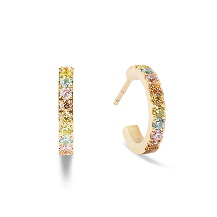 Серьги Coeur de Lion Hoop Multicolour Pastel Gold 15мм 0146/23-1590