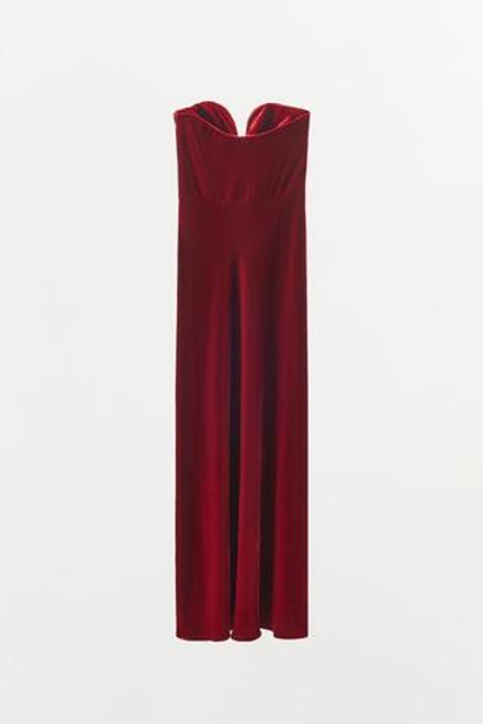 ZARA БАРХАТНОЕ ПЛАТЬЕ С ОТКРЫТЫМИ ПЛЕЧАМИ — LIMITED EDITION, ТЕМНО-РОЗОВЫЙ
