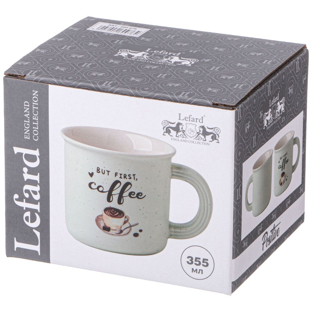 КРУЖКА "BUT FIRST COFFEE" 355 МЛ БЕЛАЯ