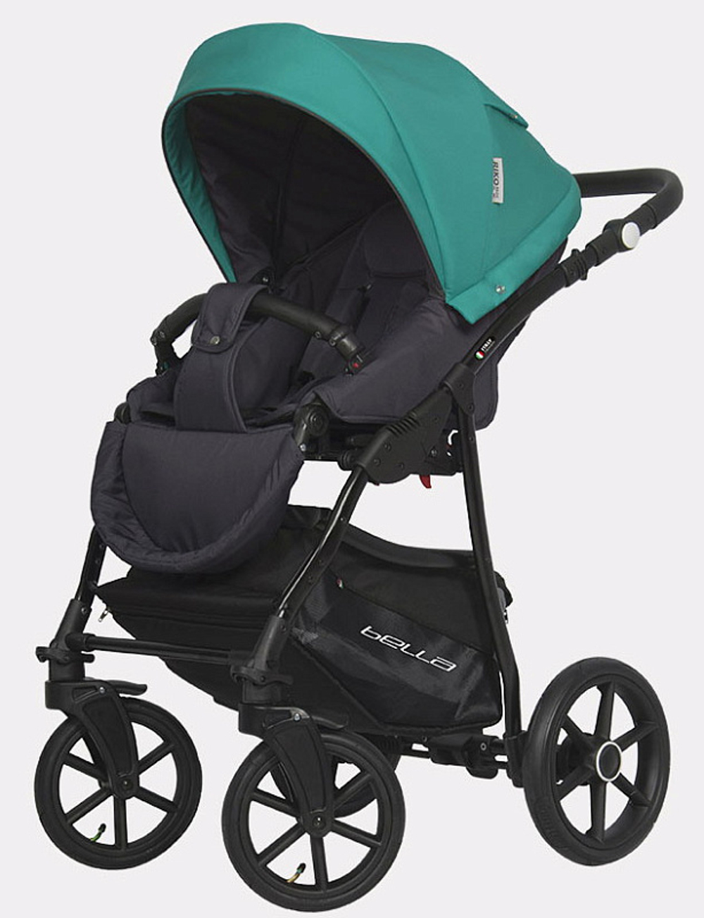 Детская коляска Riko Basic Bella 3 в 1 03 серый-малахит