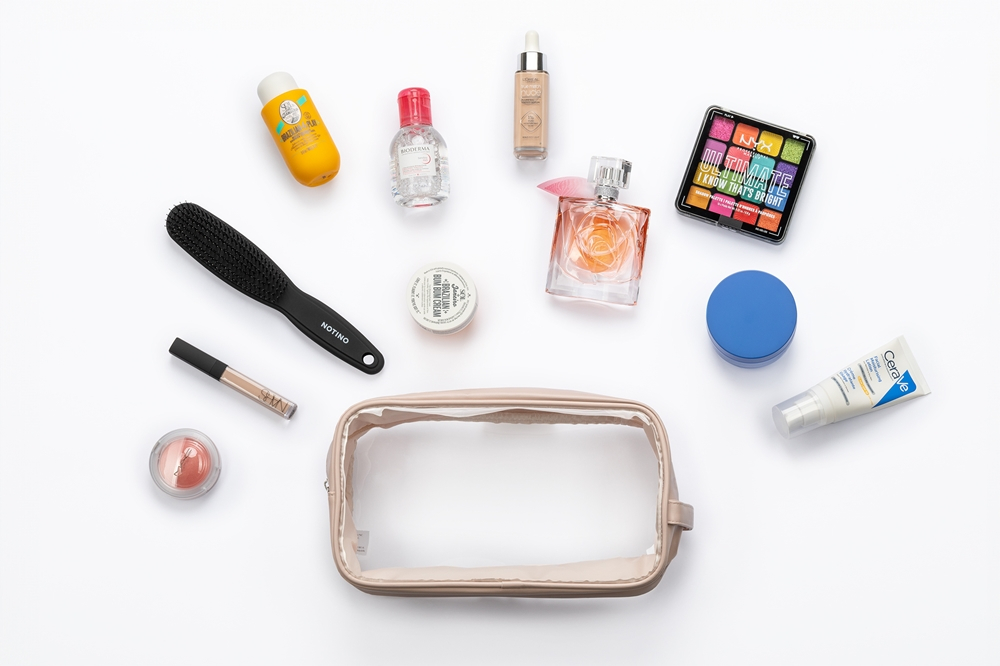 Notino Travel Collection Large Clear Organizer - Прозрачная косметичка L Beige, 1 szt.