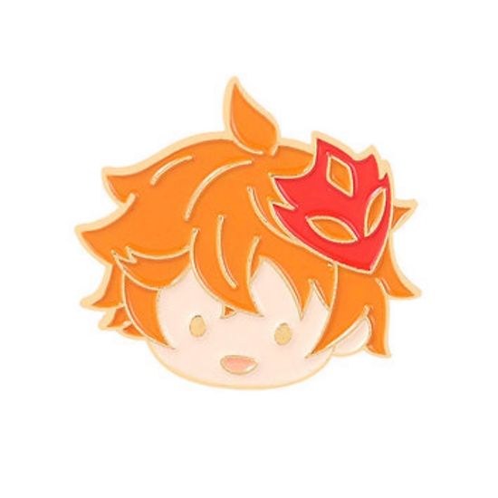 Значок металлический Genshin Impact "Тарталья", р-р 2,4х2,8 см