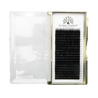 Набор ленточных ресниц Global Fashion C 0.12 микс (белые)