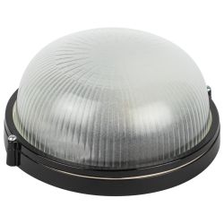 Светильник ЭРА НБП 03-60-001 Акватермо алюминий/стекло IP54 E27 max 60Вт D176 круг черный