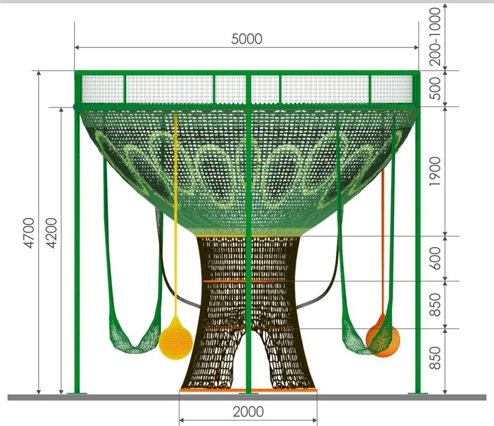 Вязаный лабиринт "Дерево" 5*4,2 м