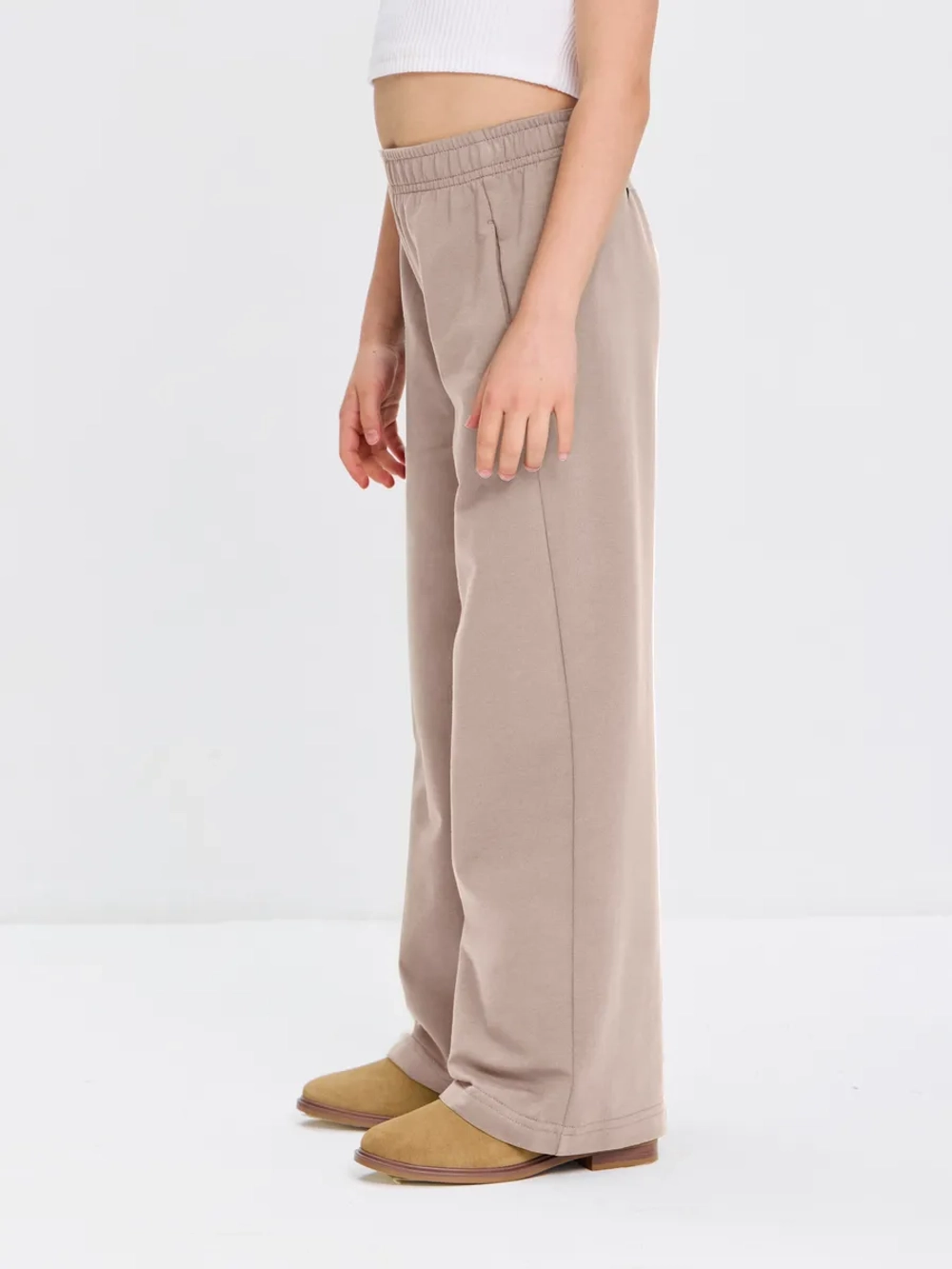 Брюки палаццо из футера