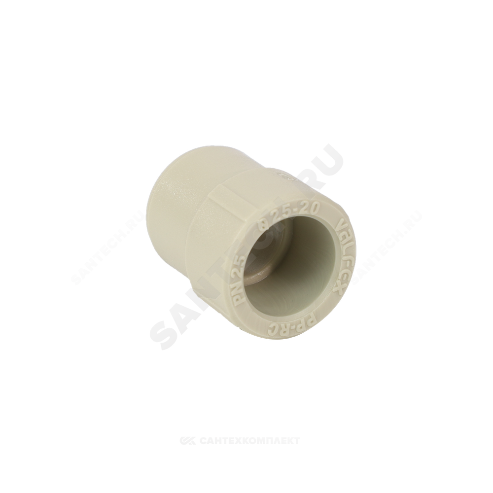 Муфта PP-R переходная серая Дн 63х25 внутр/наруж пайка VALFEX 10006325Г