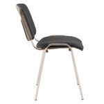 Стул для персонала и посетителей BRABIX "Iso CF-001", хромированный каркас, ткань серая с черным, 531420