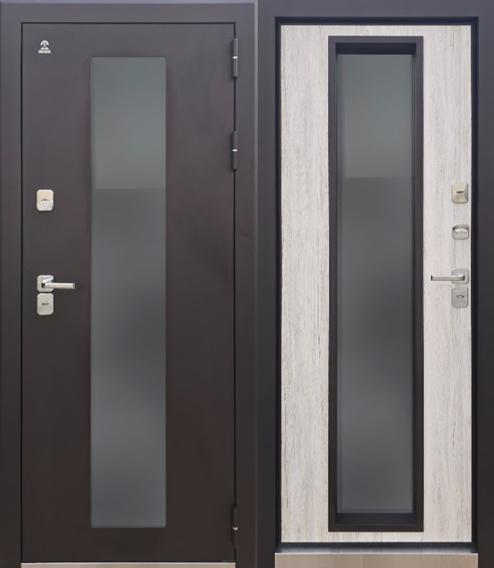 Дверь металическая с терморазрывом Арктика Медный Муар - дуб полярный