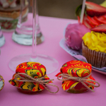 Бонбоньерка с медом на свадьбу, 35 грамм, стиль "Хохлома"