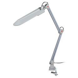 Настольный светильник ЭРА NL-201-G23-11W-GY с лампой PL на струбцине серый