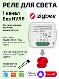 Умное реле Tuya ZigBee с Алисой 1 линия