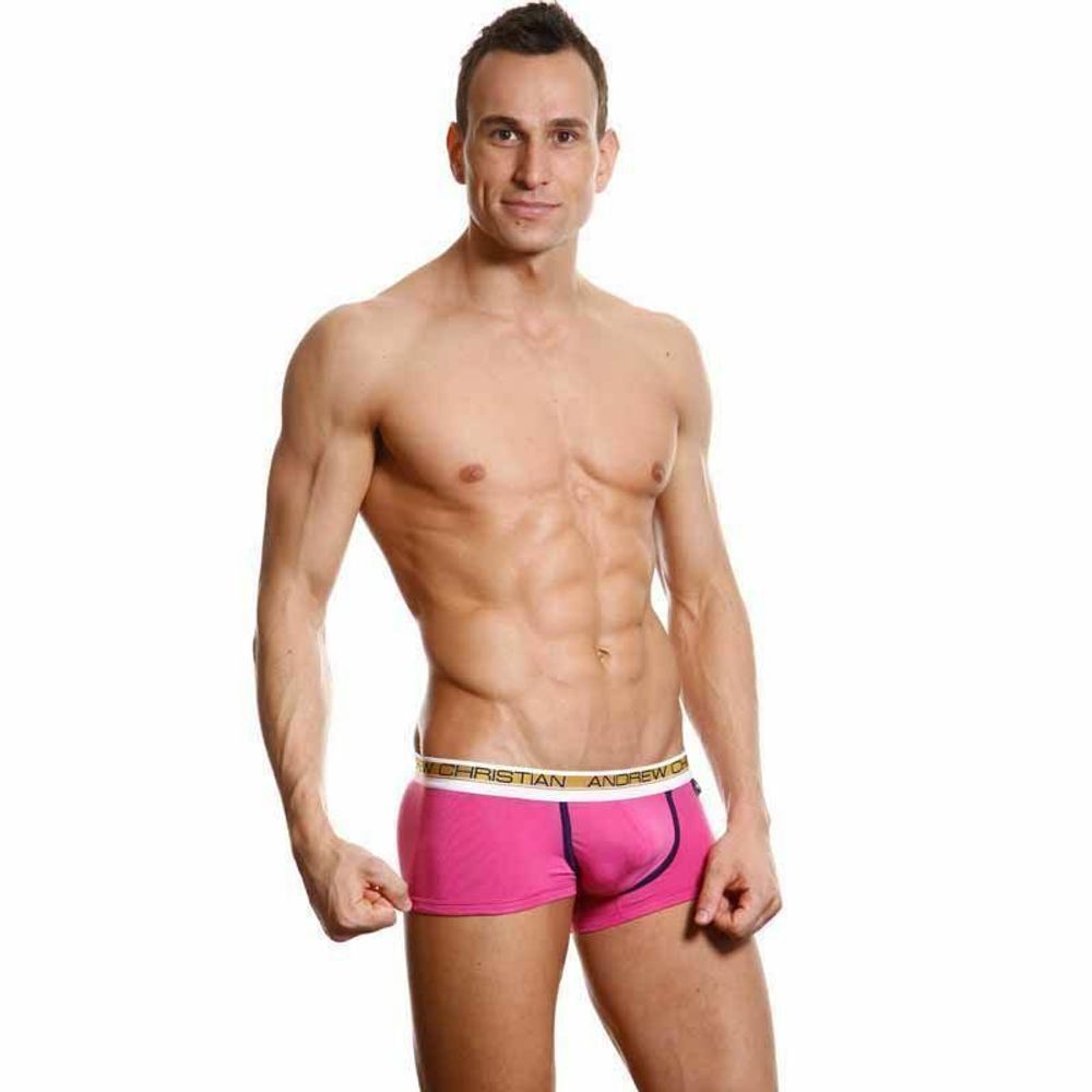 Мужские трусы хипсы розовые Andrew Christian Slim Focus Boxer Fuchsia