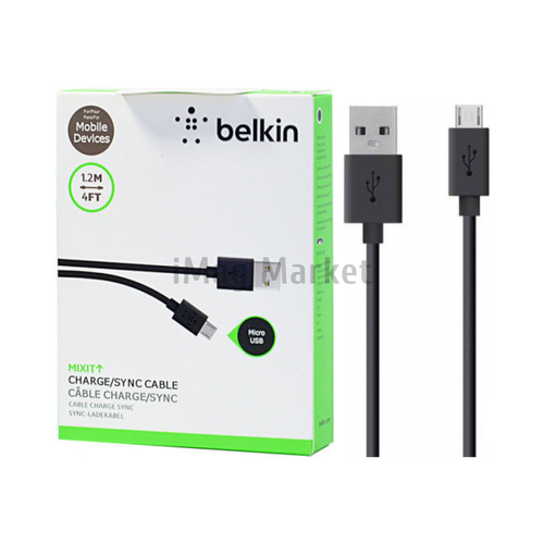 Зарядный кабель Belkin, USB-A - micro-USB, 2A, 10W, 1 м, черный (no original)