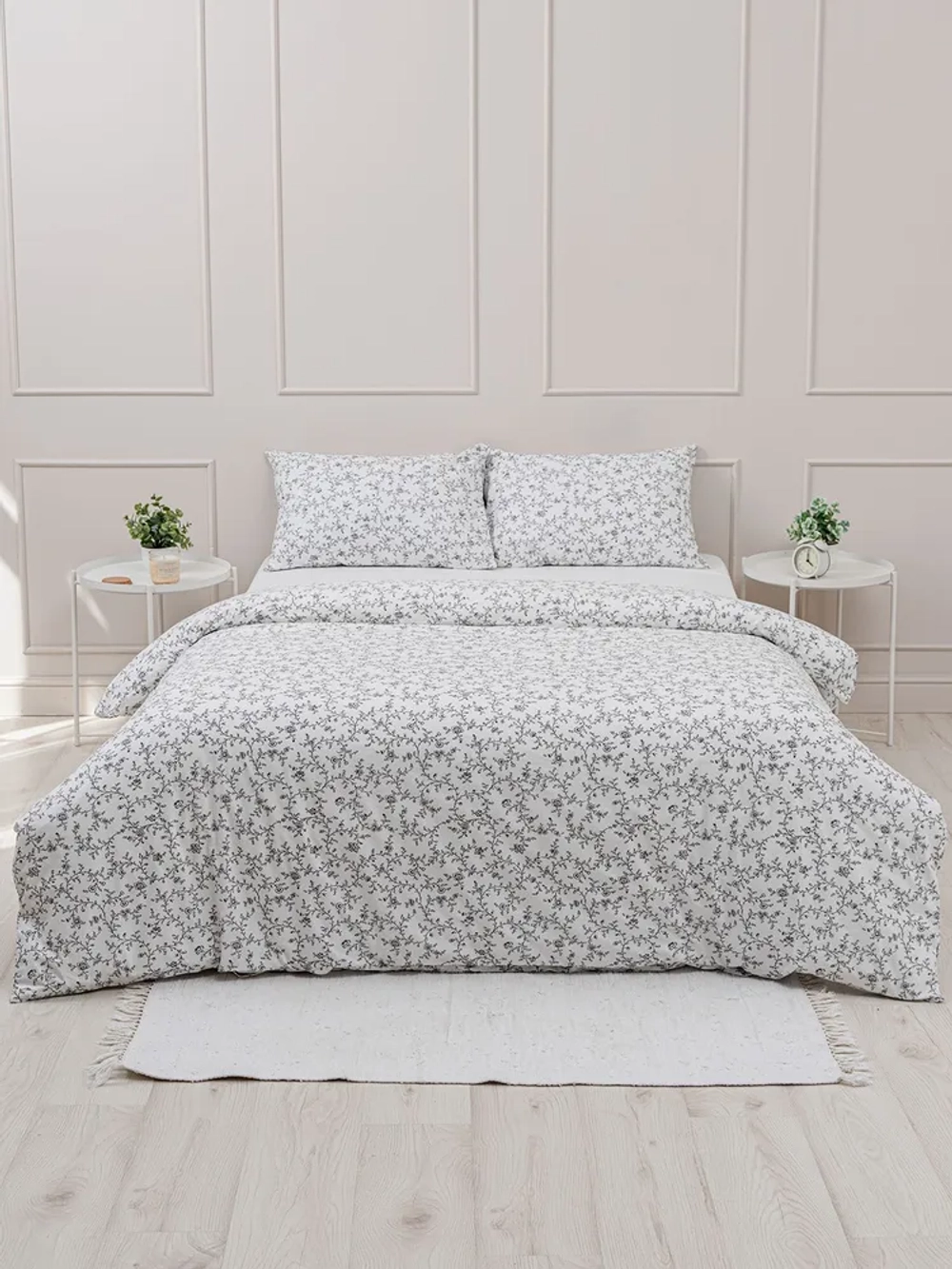 КПБ YERRNA 1,5сп 145*215см белый с рисунком