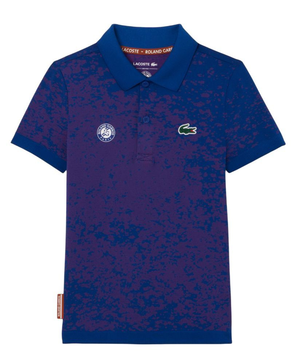 Детская теннисная футболка Lacoste Roland-Garros Edition Seamless - blue/pink