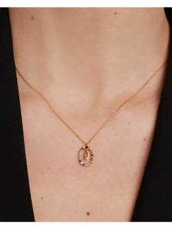 Колье Буква O серебро 925 пробы покрытое золотом