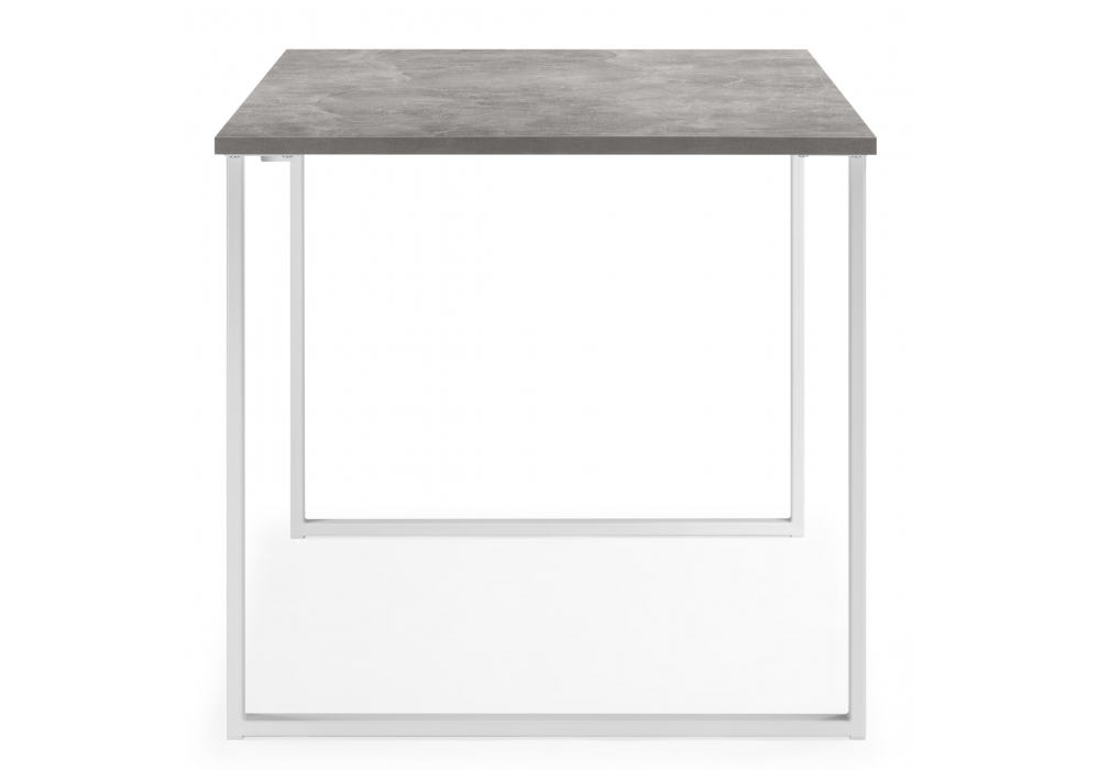 Стол деревянный Woodville Лиман 117 x 77 бетон светлый, белый матовый, ножки белые