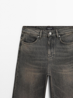 Massimo Dutti Джинсы клеш со средней посадкой, серый