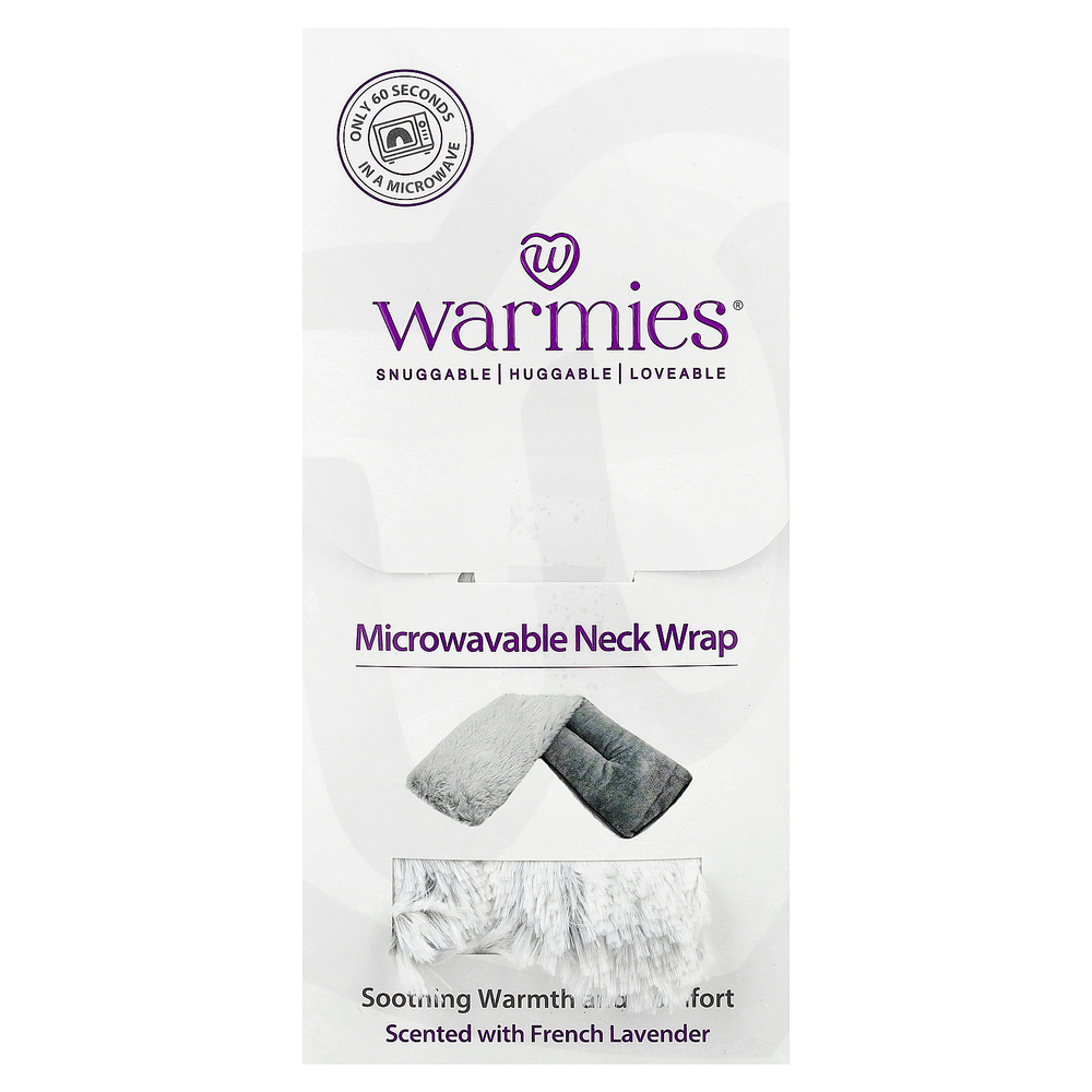 Warmies, повязка для шеи, которую можно использовать для микроволновой печи, серый зефир, французская лаванда, 1 шт.